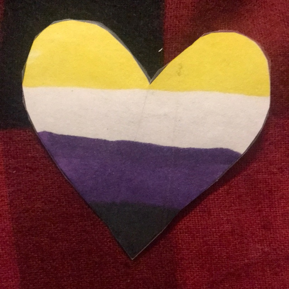 Non-binary flag heart